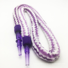 1.8m violet rayé conception de fourrure acrylique shisha narguilé (ES-HH-006-5)